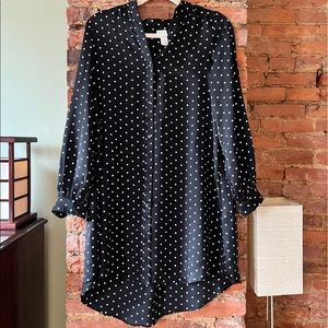 Button Down Polka Dot Shirt Dress